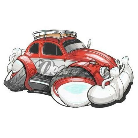 003 Volkswagen Beetle Car Cartoon Vw Art Volkswagen Beetle