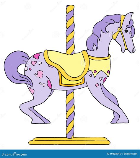 Merry-Go-Round Horse Carousel Vector | CartoonDealer.com #73246953