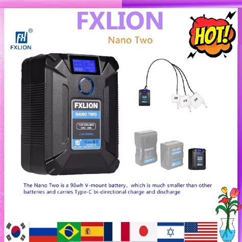 Fxlion Nano Two One Three V Wh V Mount Battery With Type C D Tap Png