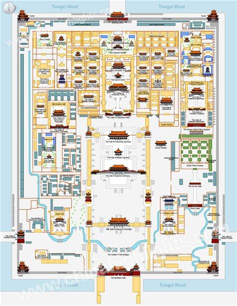 Forbidden City Map, Map of Beijing Forbidden City