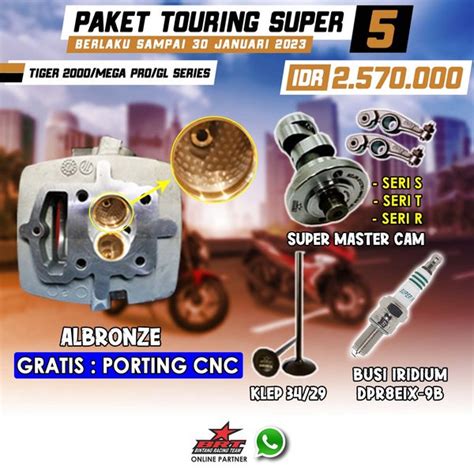 Jual PAKET TOURING 05 BRT HONDA TIGER HEAD ALBRONZE PAPAS SQUISH