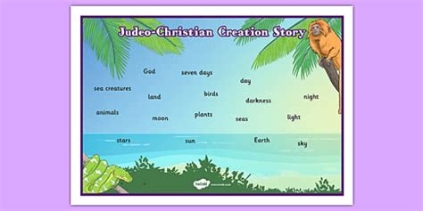 Judeo Christian Creation Story Word Mat Twinkl