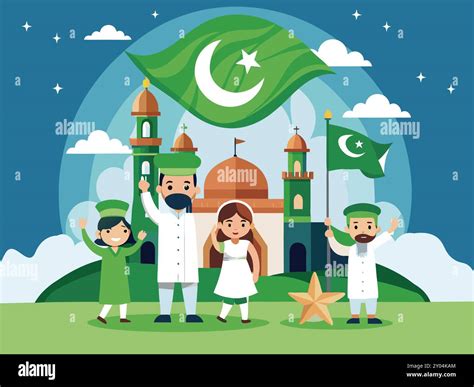 Happy Independence Day Pakistan Illustration Stock Vector Image And Art