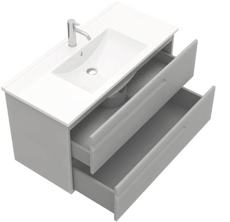 Тумба подвесная Laparet ATLAS 100 с умывальником Creavit Su 100 кашемир ...