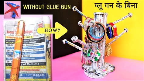 Bangle Stand Making At Home With Newspaper Best Out Of Waste Easy Diy