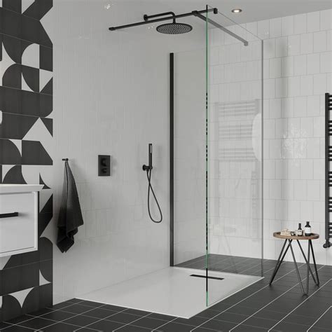 Crosswater Gallery Black Mm Wetroom Screen Sanctuary Bathrooms