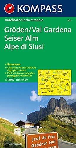 Carta Stradale E Panoramica N Val Gardena Alpe Di Siusi