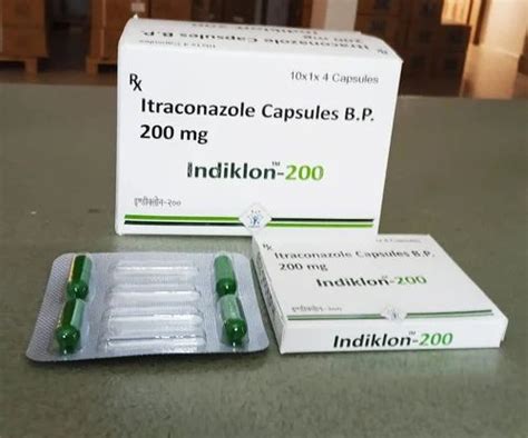 Itraconazole 200mg INDIKLON 200 Itraconazole Capsules B P 10x1x10