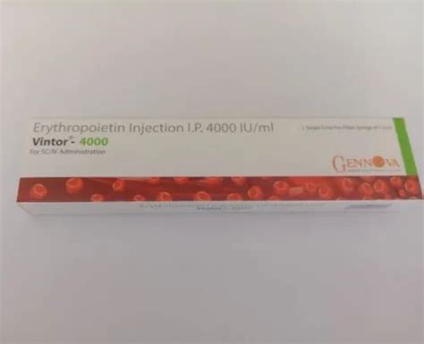 Vintor 4000 IU Erythropoietin Injection 1 5 Ml Treatment Kidney At