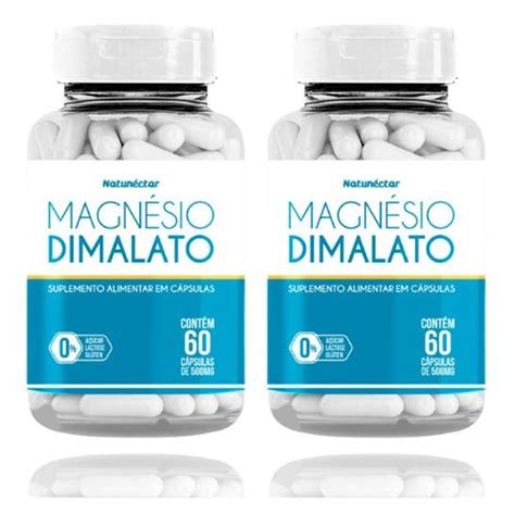 Kit Potes Magn Sio Dimalato Suplemento Alimentar Natural Capsulas