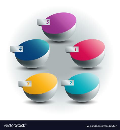 5 circle number diagram options step Royalty Free Vector