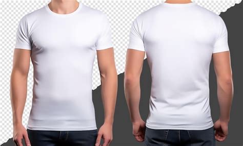 Modèle De Maquette De T shirt Blanc Uni Avec Vue Avant Et Arrière Du