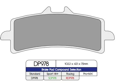 DP978 PASTIGLIE FRENO In Metallo Sinterizzato Standard Per Suzuki Gsx R