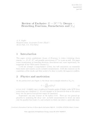 Fillable Online Slac Stanford Branching Fractions Form Factors And