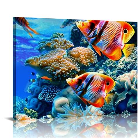 CANFLASHION Bathroom Canvas Wall Art Sea Turtle Wall Decor For Living