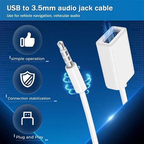 Usb Female To Aux 35mm Male Jack Plug Audio Converter Adapter Data Cable F5z2 Ebay