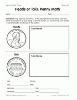 Heads or Tails: Penny Math Printable (2nd - 4th Grade) - TeacherVision