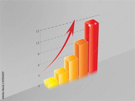 Gráfico de barras 3D ascendentes foto de Stock Adobe Stock