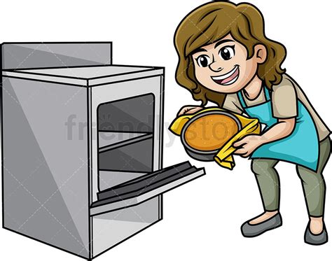 Woman Baking Cake Cartoon Vector Clipart - FriendlyStock