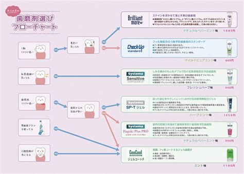 歯磨き粉選びのフローチャート