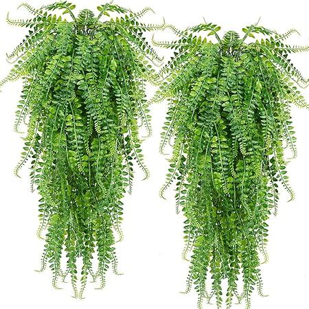 Amazon Clong Pcs Artificial Hanging Ferns Plants Vine Fake Ivy