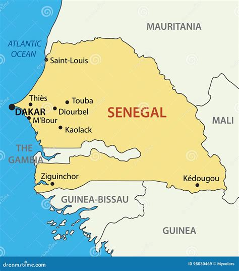 Republic of Senegal - Vector Map Stock Vector - Illustration of
