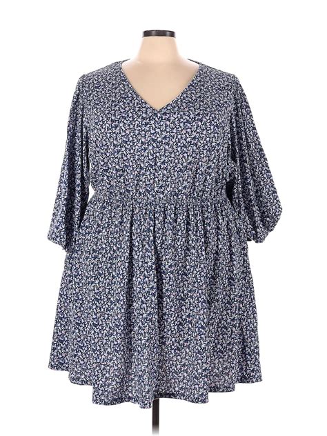 Ava Viv Blue Casual Dress Size X Plus Off Thredup