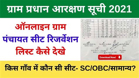 Up Gram Panchayat Chunav 2021 Reservation List Archives Csc Vle Society