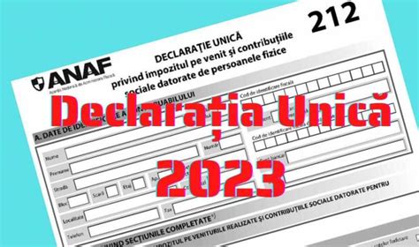 Declarația Unică 2023 Descarcă formularul PDF inteligent de la ANAF