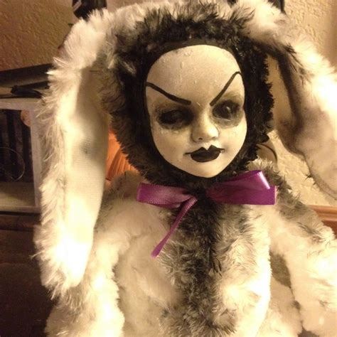 Bastet2329 Ooak White Bunny Rabbit Gothic Doll Custom Plush Gothic Dolls Creepy Dolls Creepy