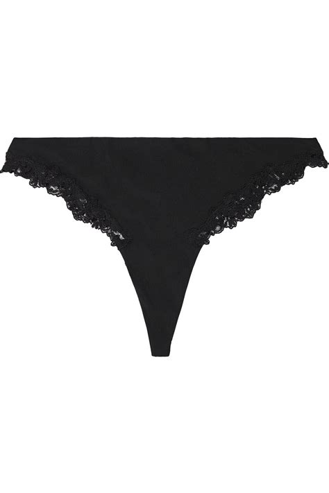 Buy La Perla Rugiada Stretch Jersey And Embroidered Tulle Low Rise