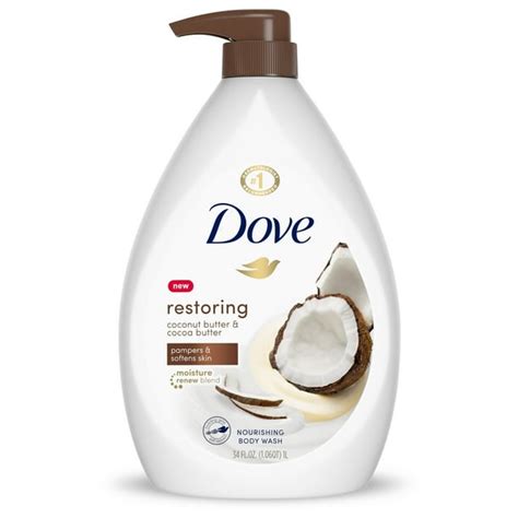 Dove Purely Pampering Body Wash Coconut Butter And Cocoa Butter 34 Fl