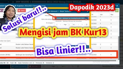 Wajib Tau Cara Mengisi Jam Mengajar Guru BK K13 Dapodik 2023d