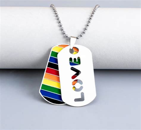 Love Pride Hollow Out Stainless Steel Neckalce Pendant Lgbt Pride Gay