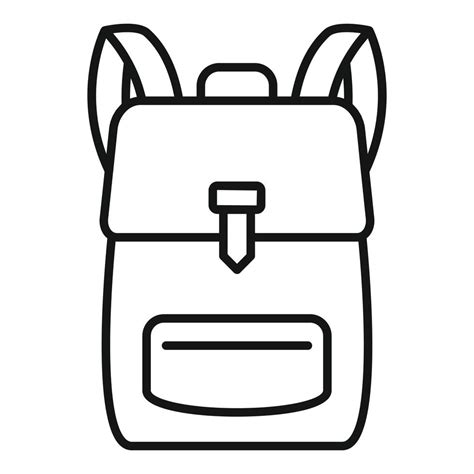 School Backpack Icon Outline Style Vector Art At Vecteezy