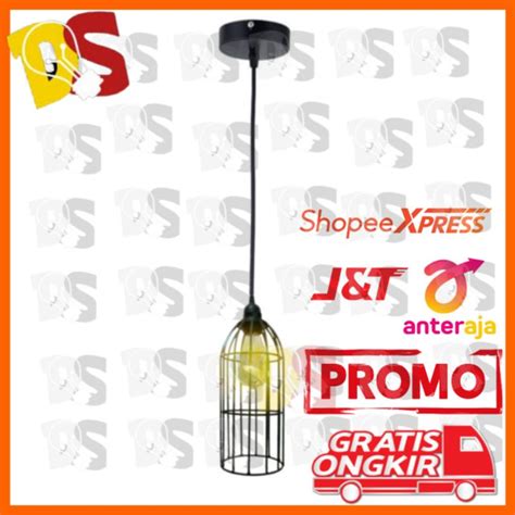 Jual Kap Lampu Gantung Hias Model Sangkar Vintage Minimalis Dekorasi