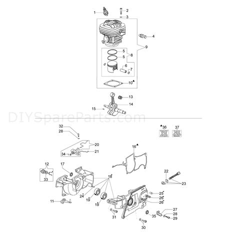 Oleo Mac GS 720 GS 720 Parts Diagram Engine And Crankcase