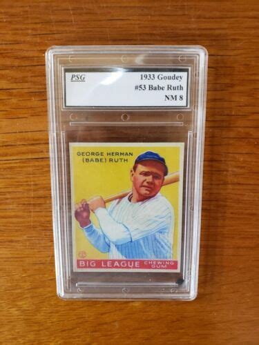 Babe Ruth 1933 Baseball Card NM8 53 Custom Reprint Card Goudey Gum