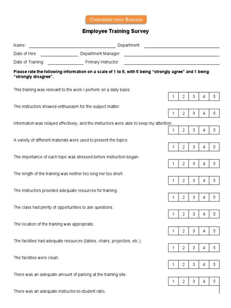 Employee Training Survey | PDF