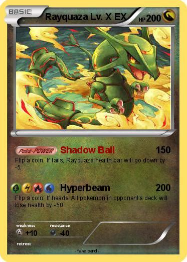 Pokémon Rayquaza Lv X Ex Shadow Ball My Pokemon Card