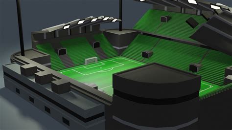 Low Poly Football Stadium Free Vr Ar Low Poly 3d Model Cgtrader