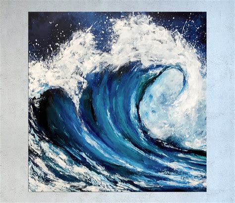 Wave Painting Surfing art Abstract art Seascape art