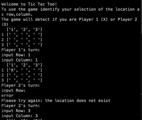 Tic Tac Toe Portfolio Project Python Terminal Game Codecademy Forums