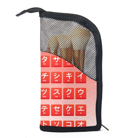 Ownta Japanese Letters Hiragana Alphabet Red Pattern Travel Organizer