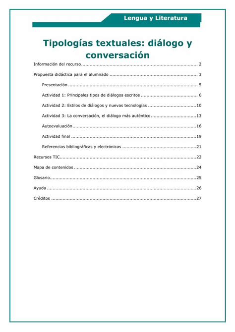 Pdf Tipologías Textuales Diálogo Y Conversación Cacionesrepositorio