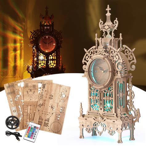 Buy D Wood Puzzle Led Tower Clock Model D Puzzle Building Model