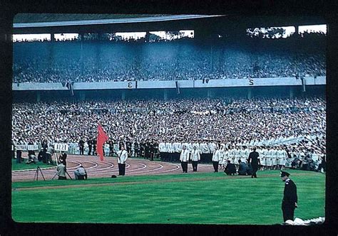 Slide, depicts 1956 Olympic Games Opening Ceremony - Australian Sports Museum