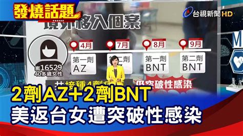 2劑az2劑bnt 美返台女遭突破性感染【發燒話題】 20211102 Youtube