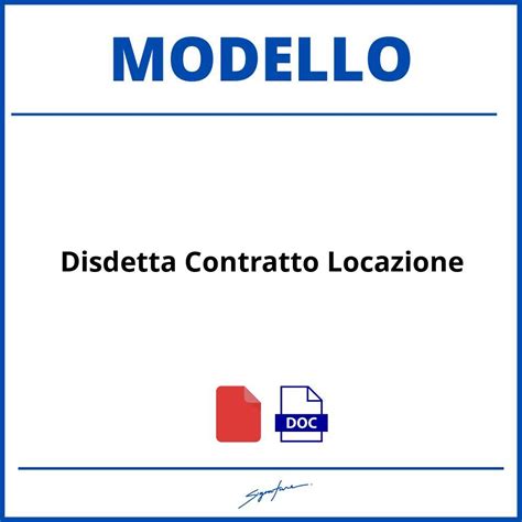 Modello Disdetta Contratto Locazione