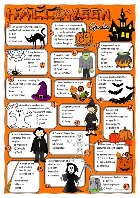 Esl Halloween Quiz Worksheet For English Class Worksheet Free Esl